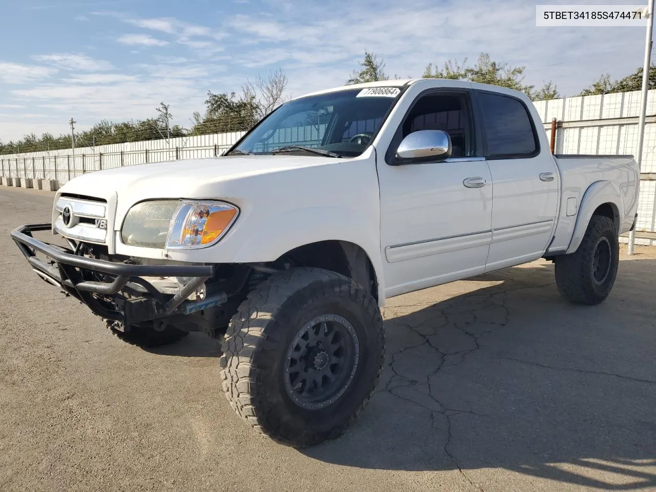 2005 Toyota Tundra Double Cab Sr5 VIN: 5TBET34185S474471 Lot: 77906864