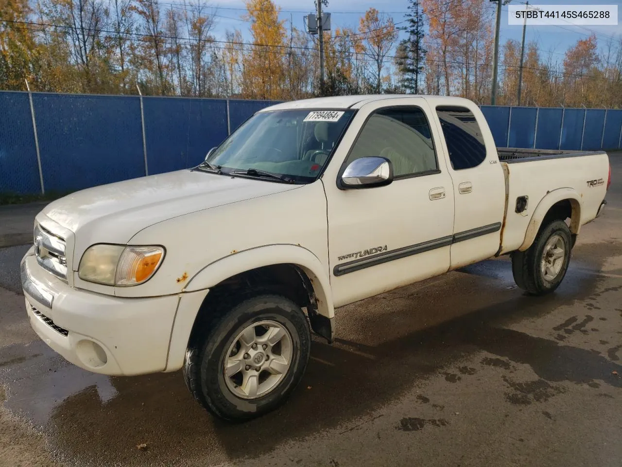 2005 Toyota Tundra Access Cab Sr5 VIN: 5TBBT44145S465288 Lot: 77994864