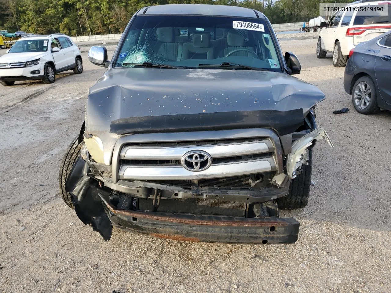 2005 Toyota Tundra Access Cab Sr5 VIN: 5TBRU341X5S449490 Lot: 79408694