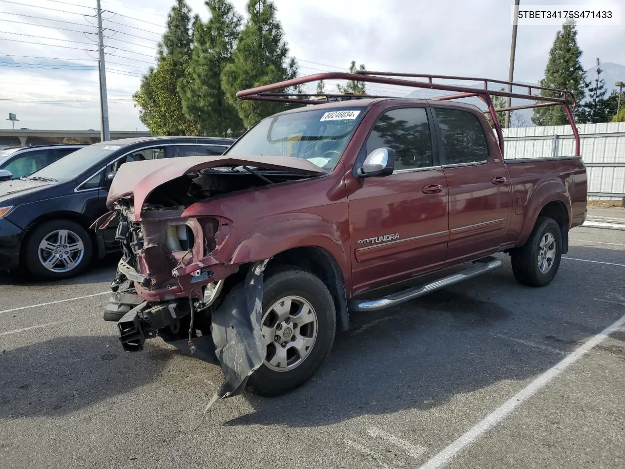 2005 Toyota Tundra Double Cab Sr5 VIN: 5TBET34175S471433 Lot: 80246034