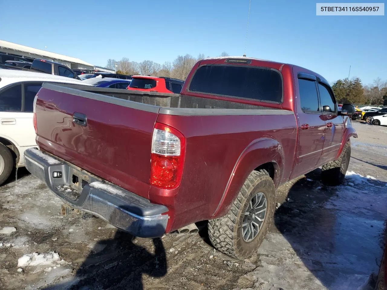 2006 Toyota Tundra Double Cab Sr5 VIN: 5TBET34116S540957 Lot: 38304134