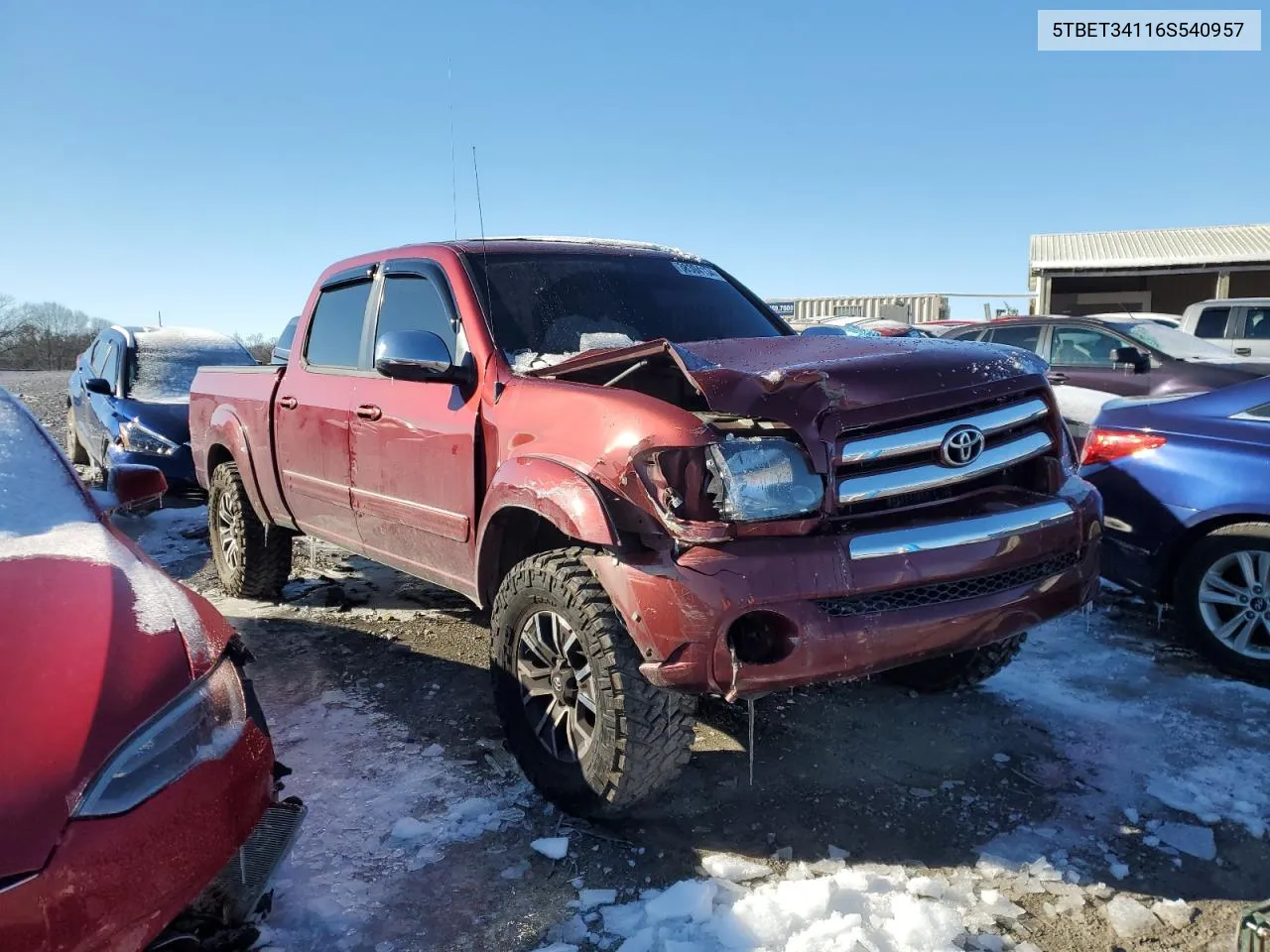 2006 Toyota Tundra Double Cab Sr5 VIN: 5TBET34116S540957 Lot: 38304134