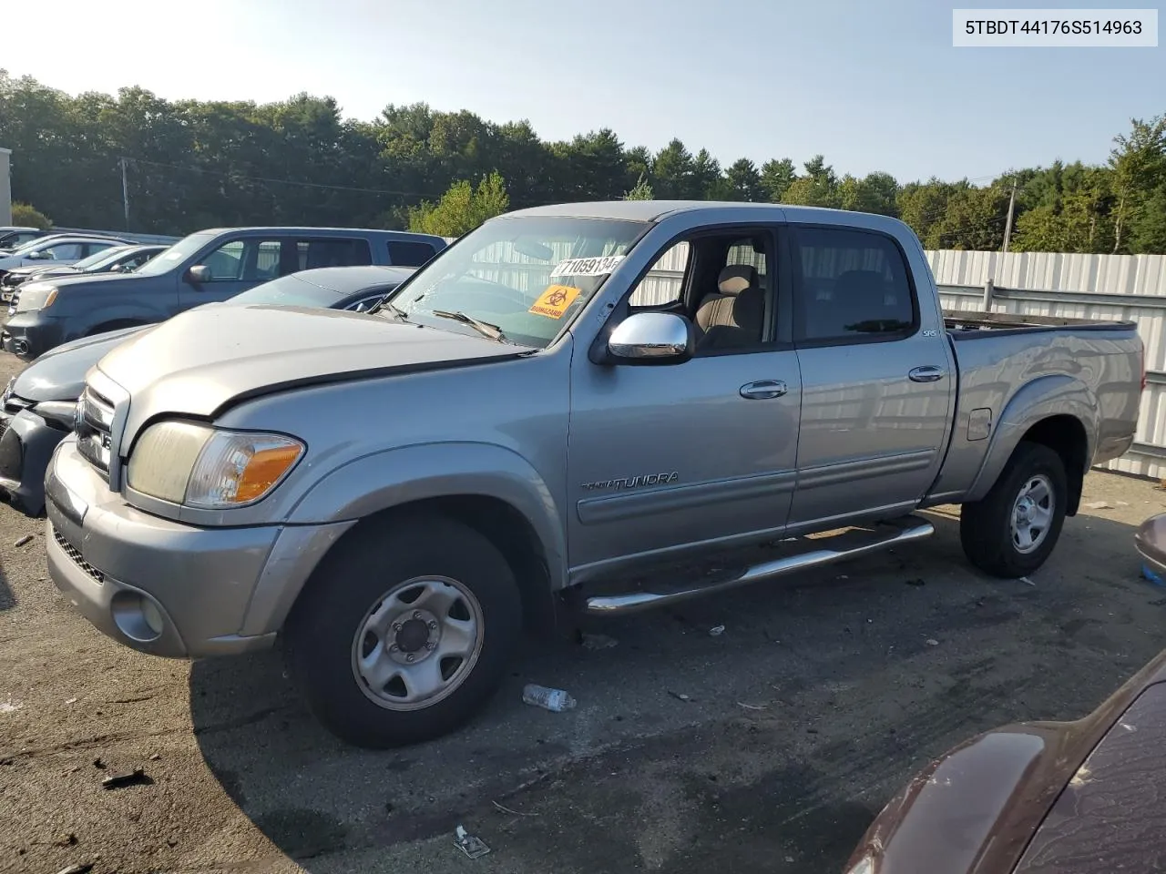 2006 Toyota Tundra Double Cab Sr5 VIN: 5TBDT44176S514963 Lot: 71059134