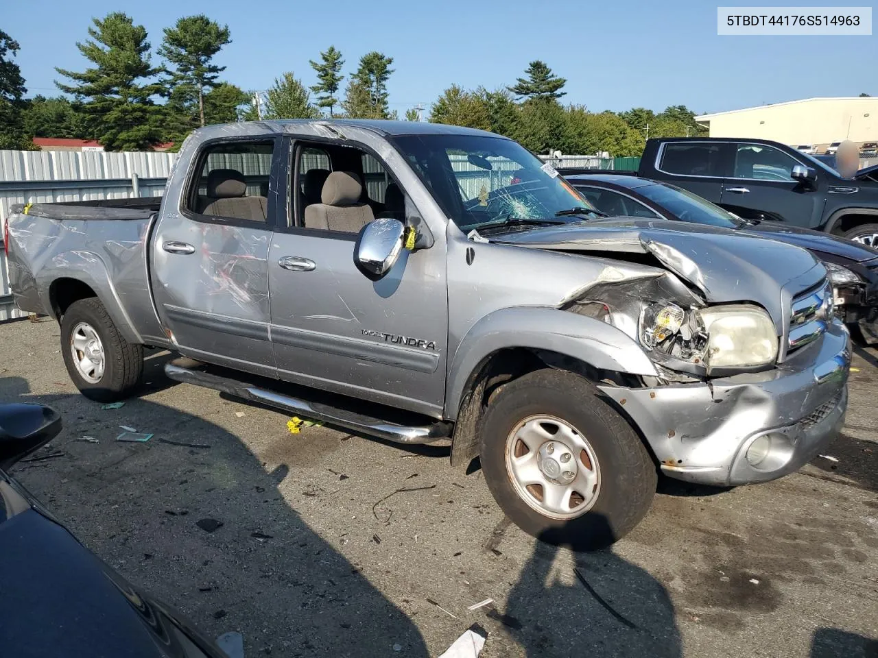 2006 Toyota Tundra Double Cab Sr5 VIN: 5TBDT44176S514963 Lot: 71059134