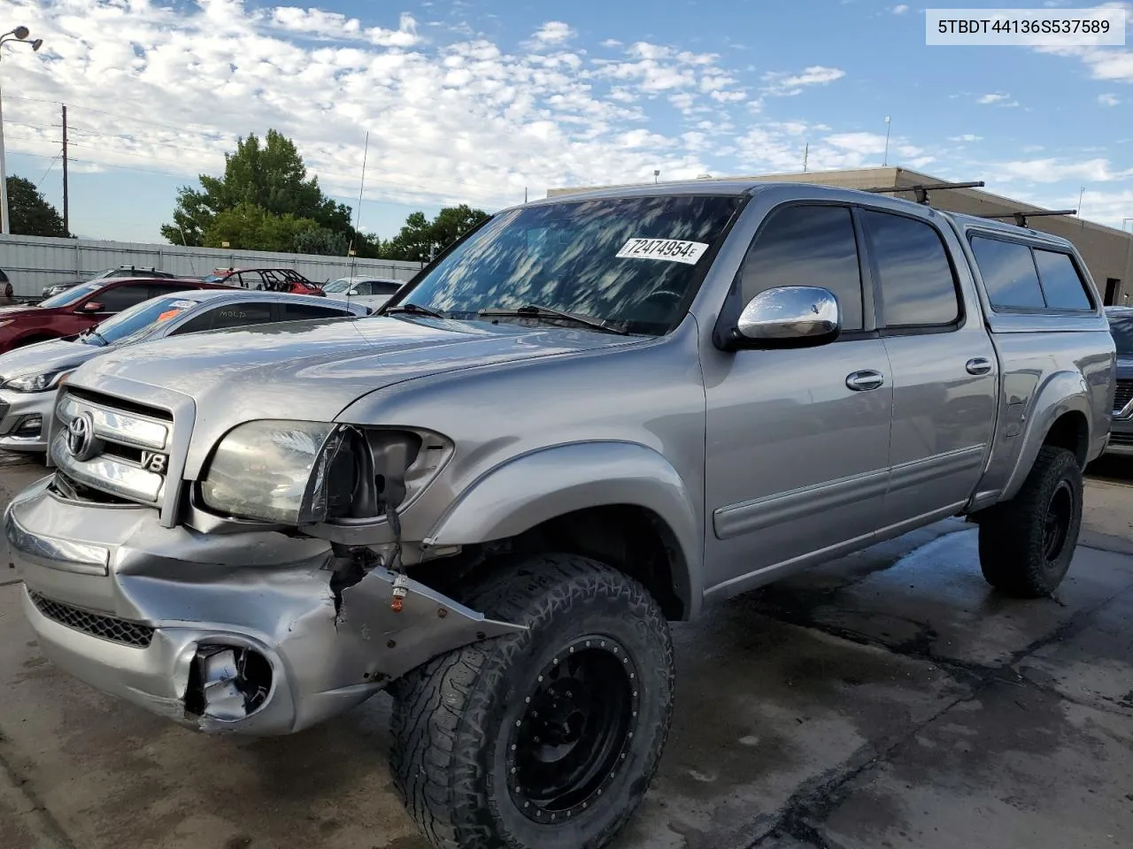 2006 Toyota Tundra Double Cab Sr5 VIN: 5TBDT44136S537589 Lot: 72474954