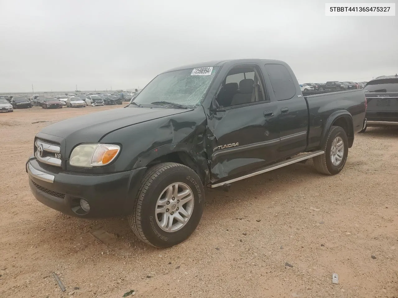 2006 Toyota Tundra Access Cab Sr5 VIN: 5TBBT44136S475327 Lot: 72598994