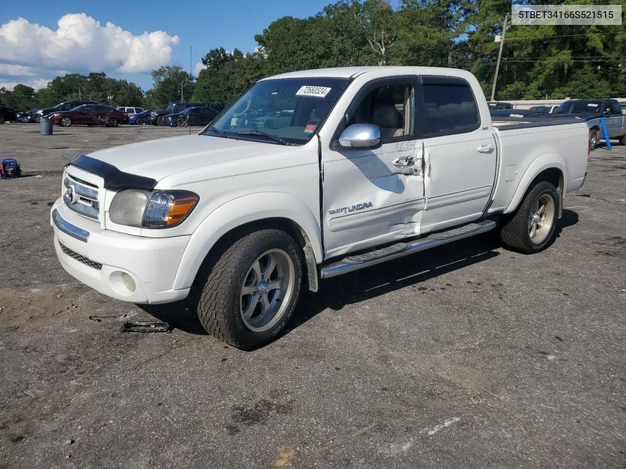 2006 Toyota Tundra Double Cab Sr5 VIN: 5TBET34166S521515 Lot: 72660524