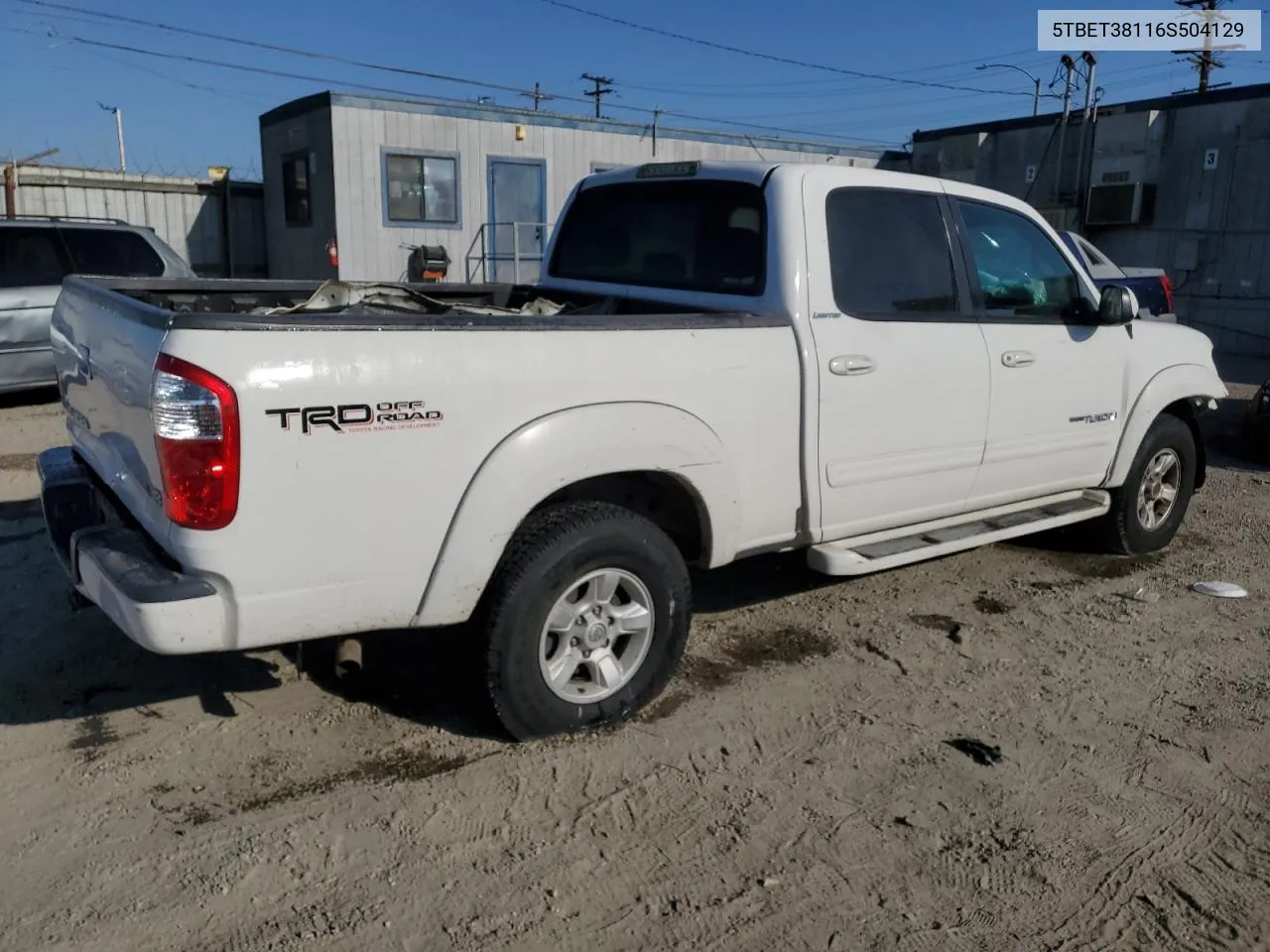 2006 Toyota Tundra Double Cab Limited VIN: 5TBET38116S504129 Lot: 74089434