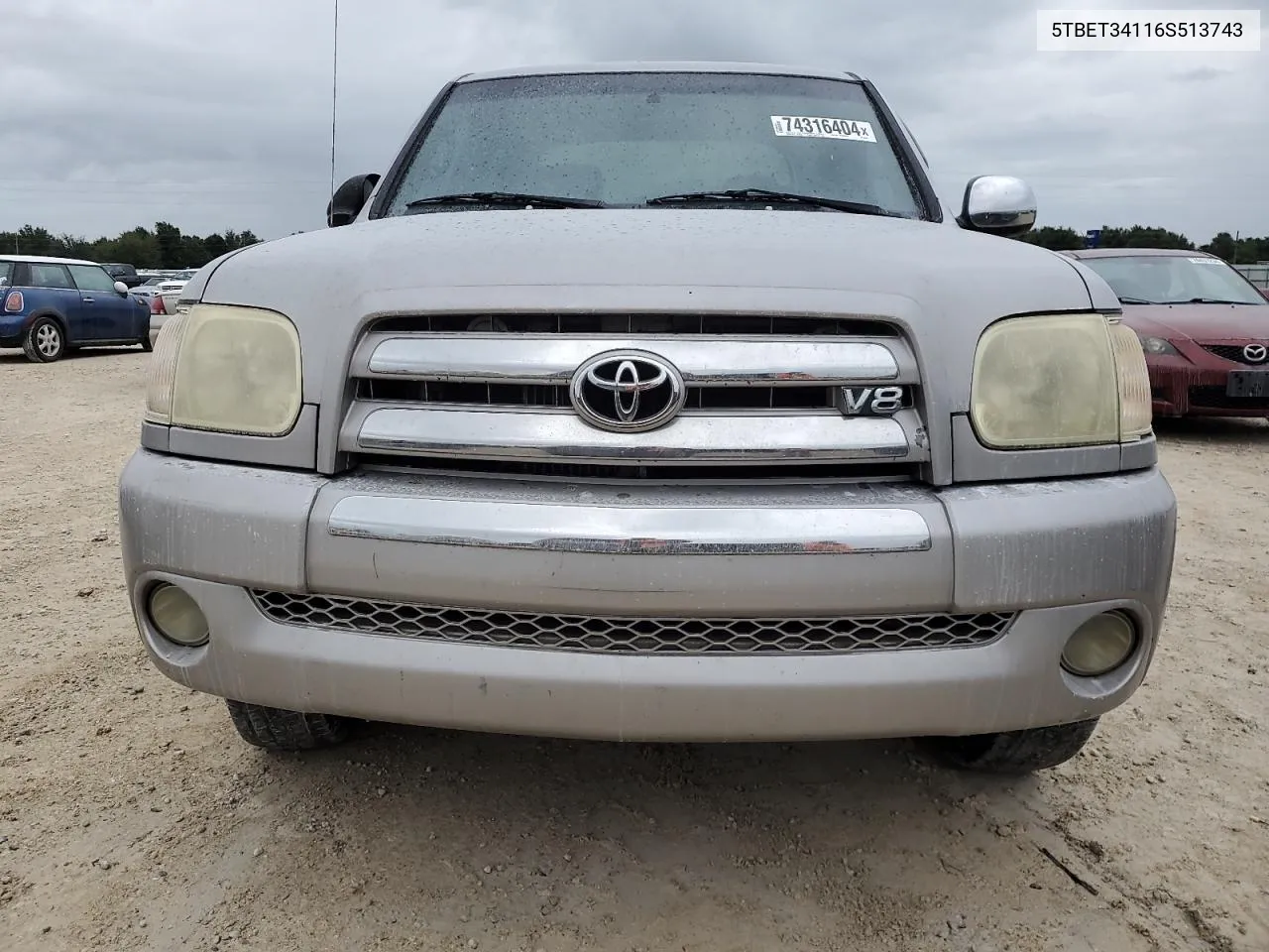 2006 Toyota Tundra Double Cab Sr5 VIN: 5TBET34116S513743 Lot: 74316404