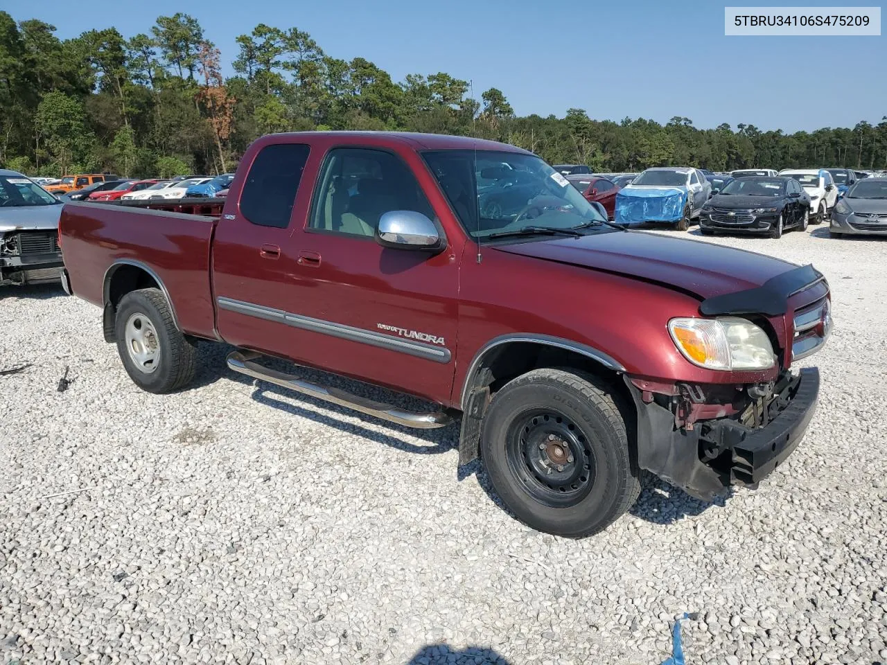 2006 Toyota Tundra Access Cab Sr5 VIN: 5TBRU34106S475209 Lot: 74800484