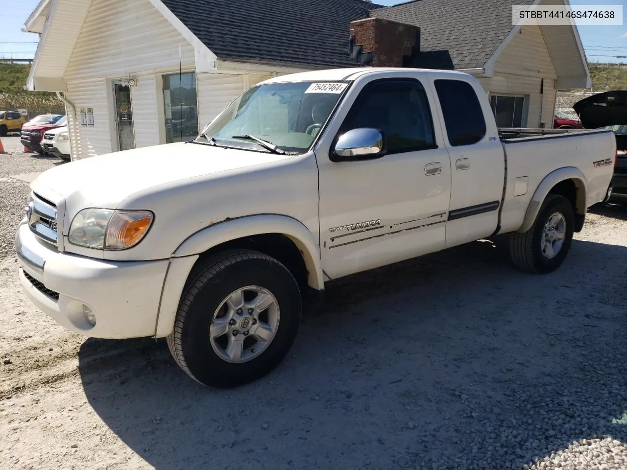 2006 Toyota Tundra Access Cab Sr5 VIN: 5TBBT44146S474638 Lot: 75452464