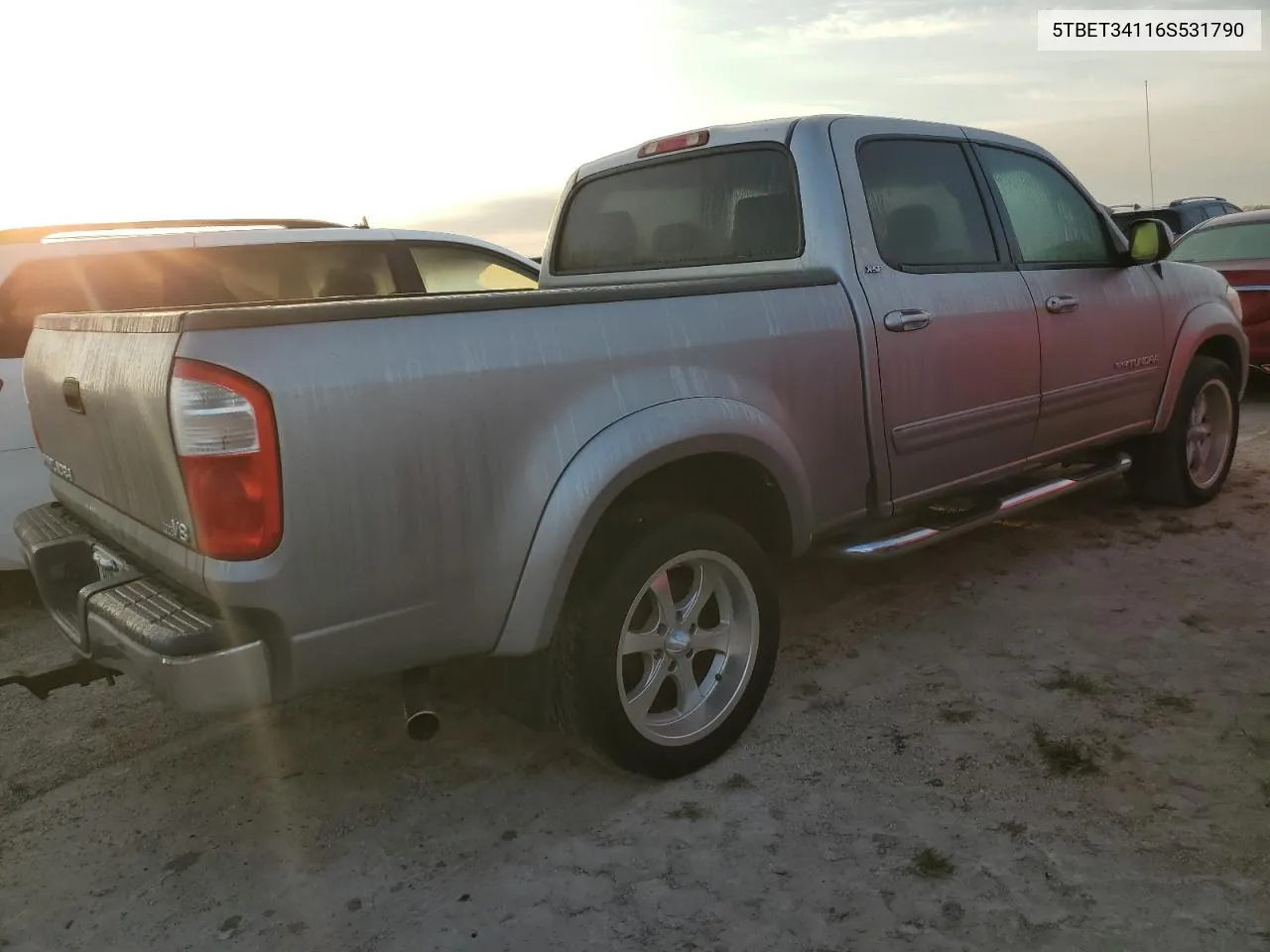 2006 Toyota Tundra Double Cab Sr5 VIN: 5TBET34116S531790 Lot: 75763074