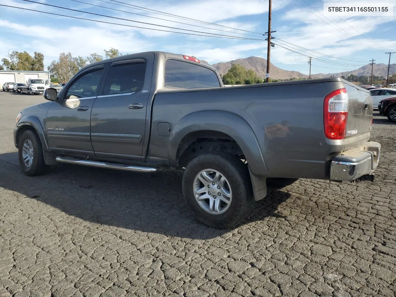 2006 Toyota Tundra Double Cab Sr5 VIN: 5TBET34116S501155 Lot: 76552744