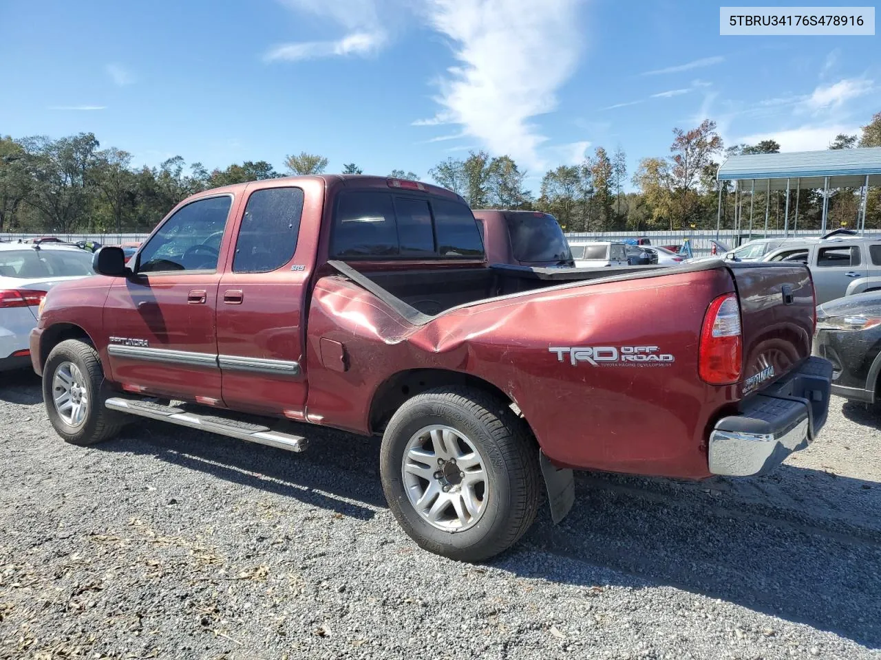 2006 Toyota Tundra Access Cab Sr5 VIN: 5TBRU34176S478916 Lot: 77189524