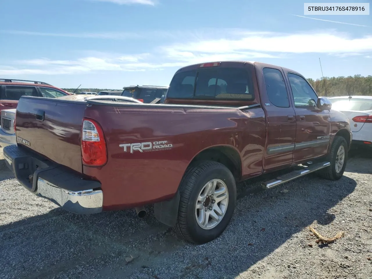 2006 Toyota Tundra Access Cab Sr5 VIN: 5TBRU34176S478916 Lot: 77189524