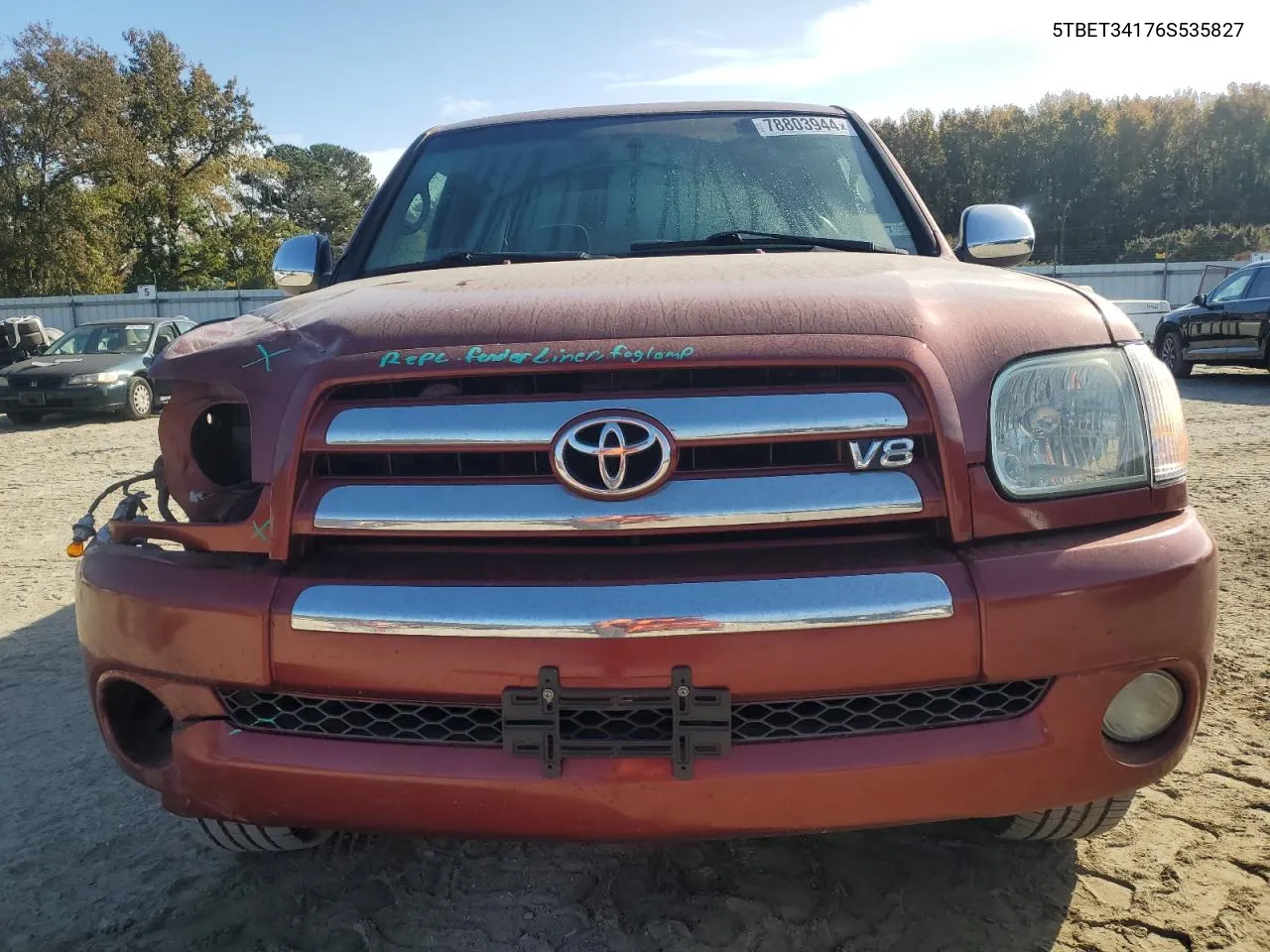 2006 Toyota Tundra Double Cab Sr5 VIN: 5TBET34176S535827 Lot: 78803944