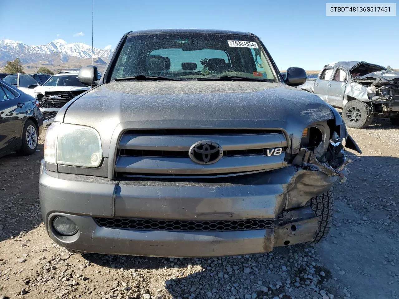 2006 Toyota Tundra Double Cab Limited VIN: 5TBDT48136S517451 Lot: 79334554