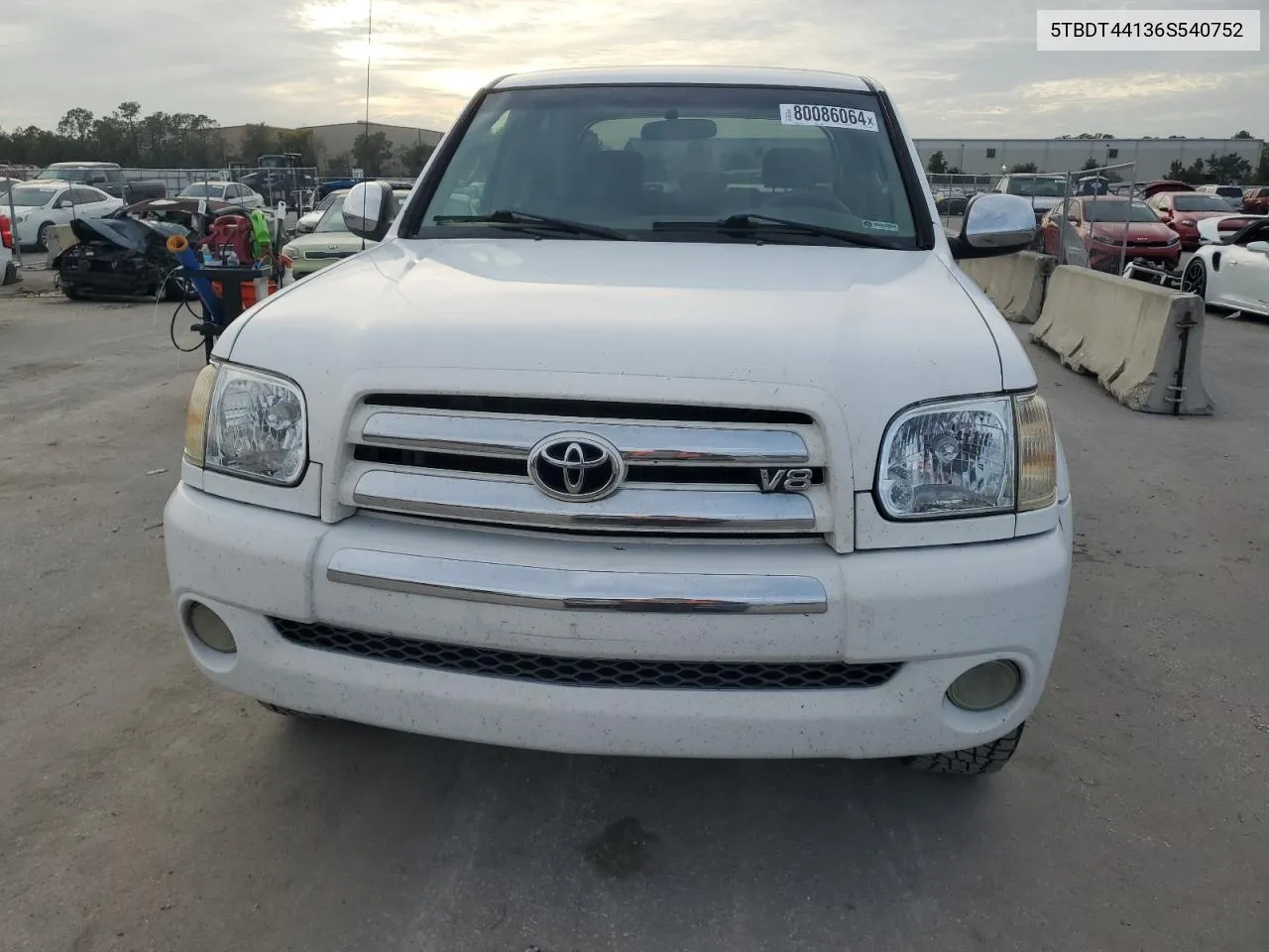 2006 Toyota Tundra Double Cab Sr5 VIN: 5TBDT44136S540752 Lot: 80086064