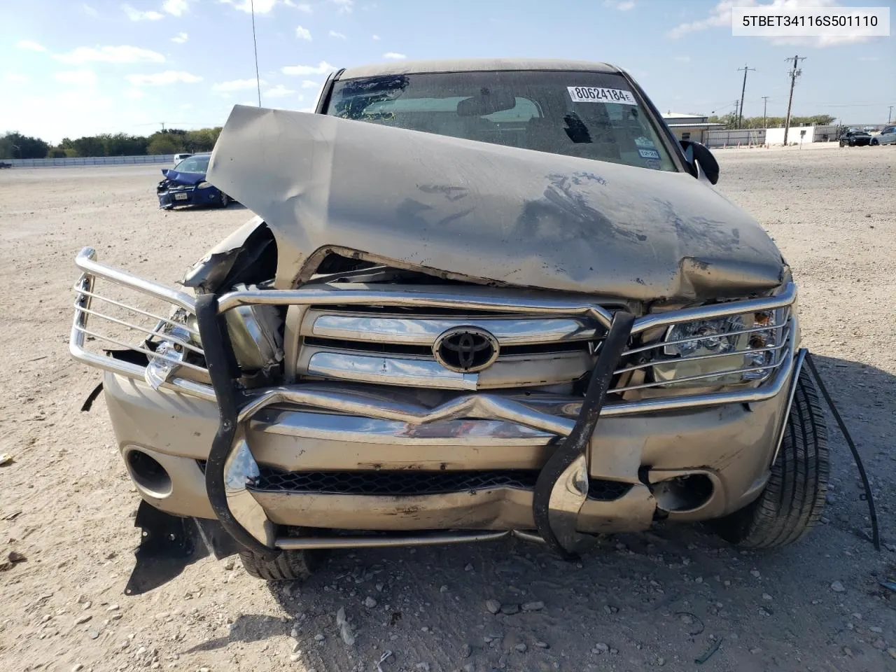 2006 Toyota Tundra Double Cab Sr5 VIN: 5TBET34116S501110 Lot: 80624184