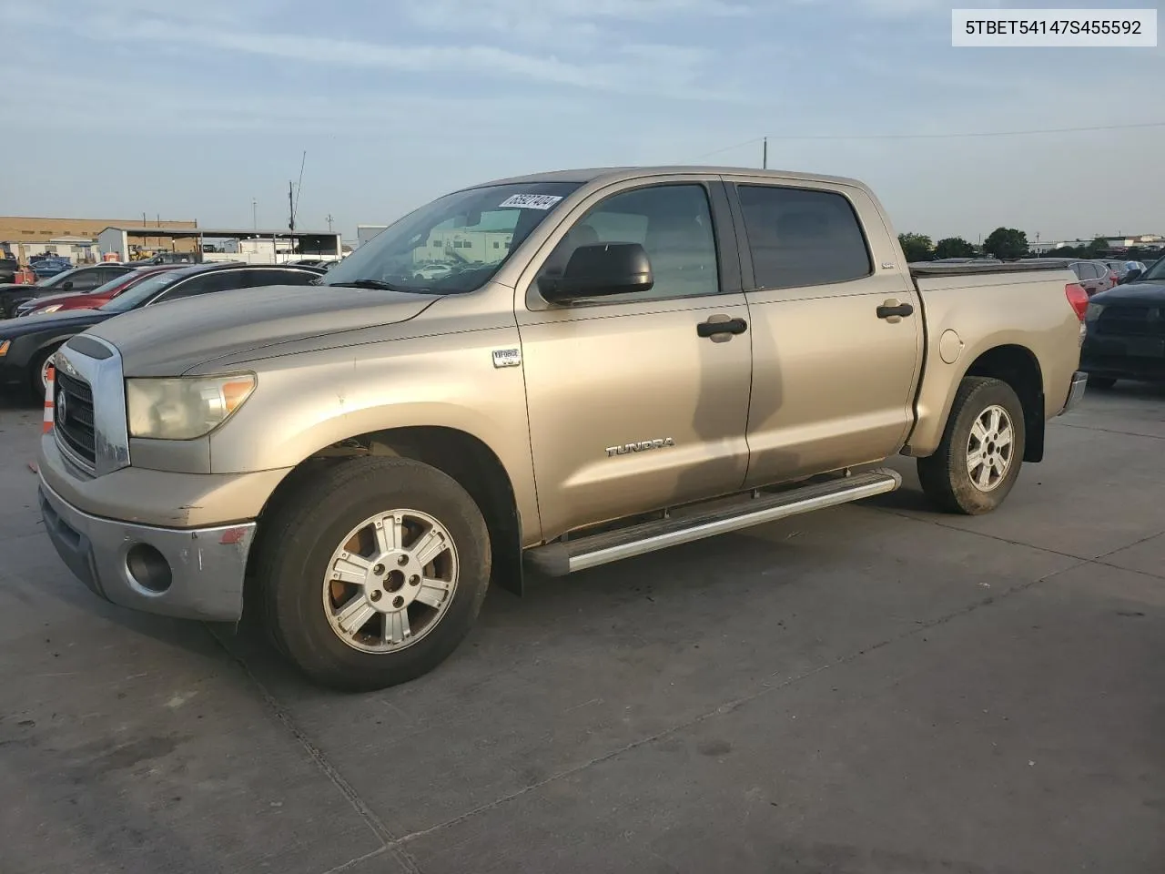 2007 Toyota Tundra Crewmax Sr5 VIN: 5TBET54147S455592 Lot: 65927404