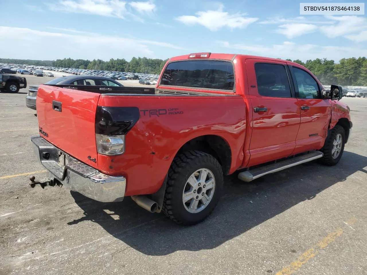 2007 Toyota Tundra Crewmax Sr5 VIN: 5TBDV54187S464138 Lot: 69053134