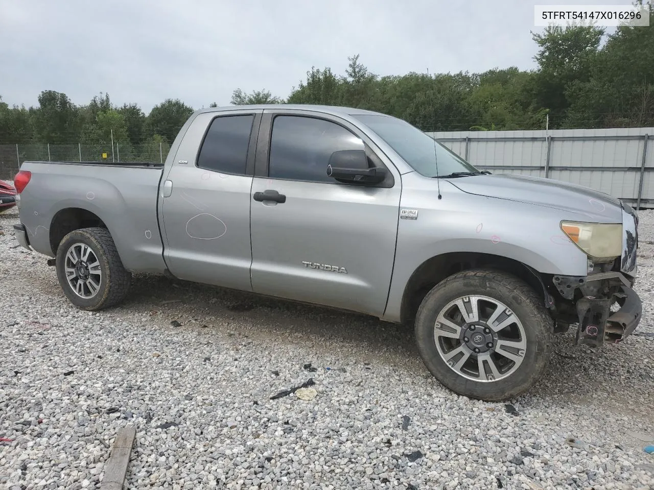 2007 Toyota Tundra Double Cab Sr5 VIN: 5TFRT54147X016296 Lot: 69709204