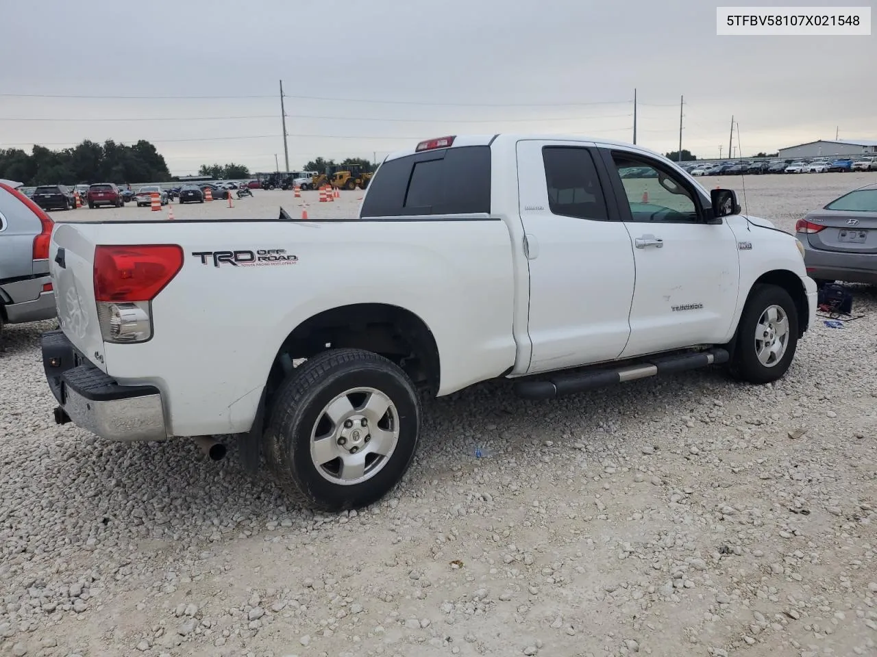 2007 Toyota Tundra Double Cab Limited VIN: 5TFBV58107X021548 Lot: 70246044