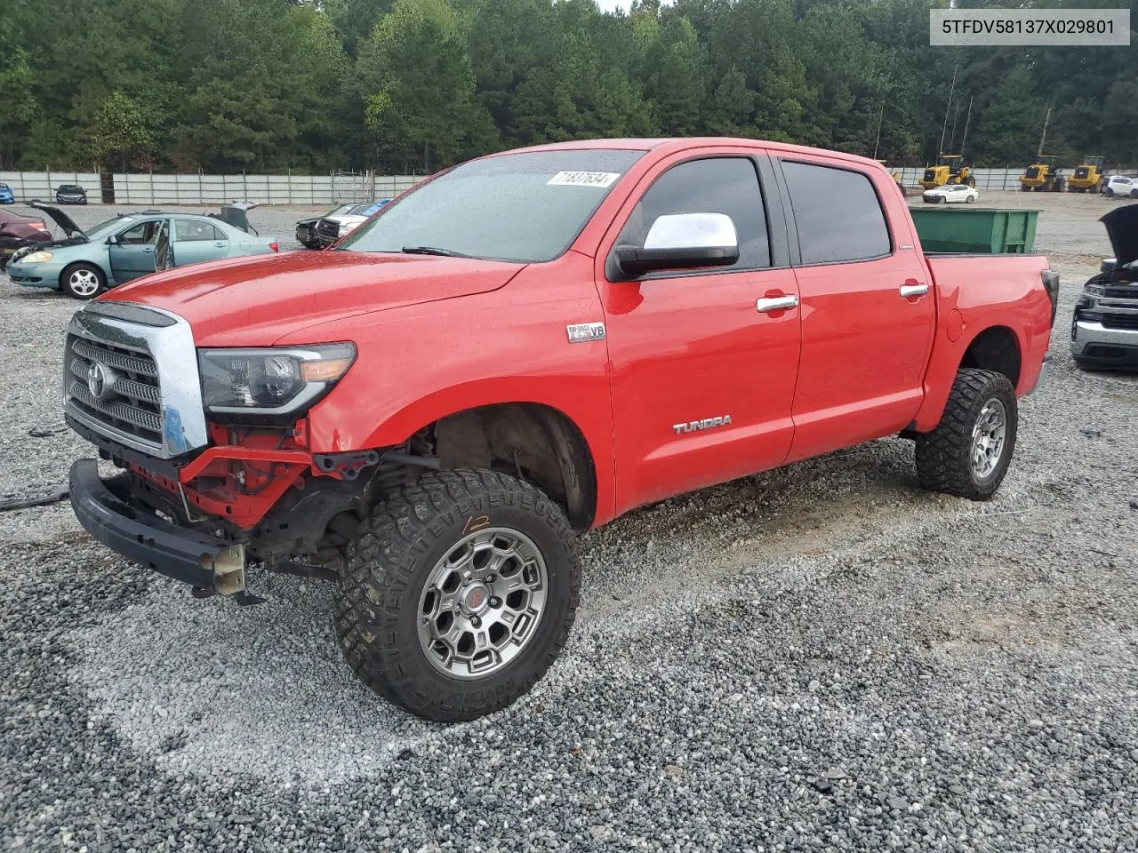 2007 Toyota Tundra Crewmax Limited VIN: 5TFDV58137X029801 Lot: 71837634