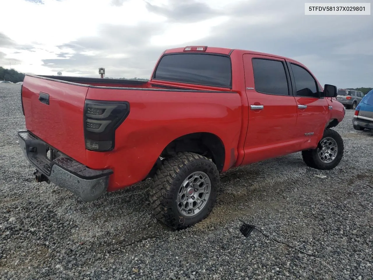 2007 Toyota Tundra Crewmax Limited VIN: 5TFDV58137X029801 Lot: 71837634