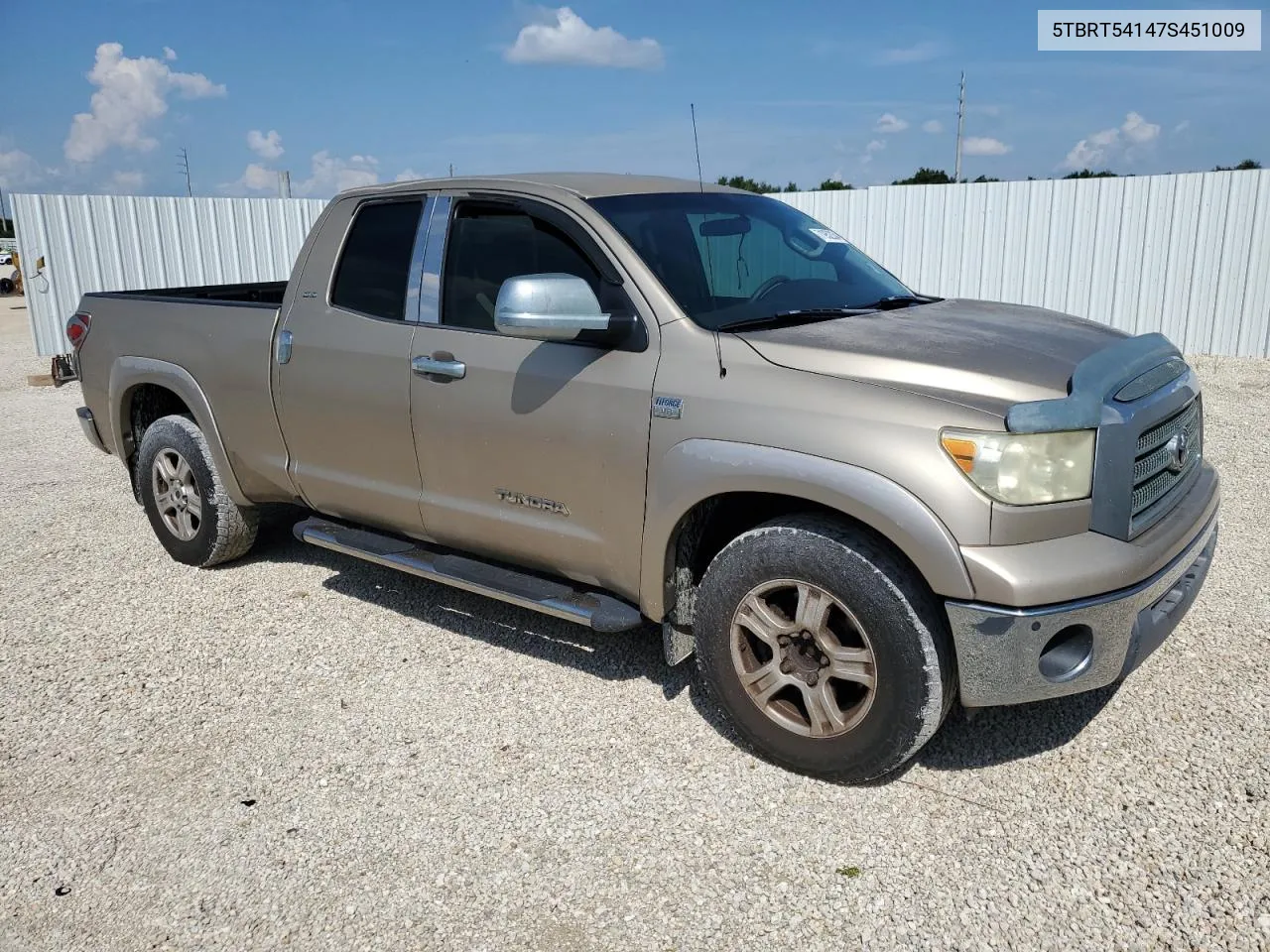 2007 Toyota Tundra Double Cab Sr5 VIN: 5TBRT54147S451009 Lot: 71952334