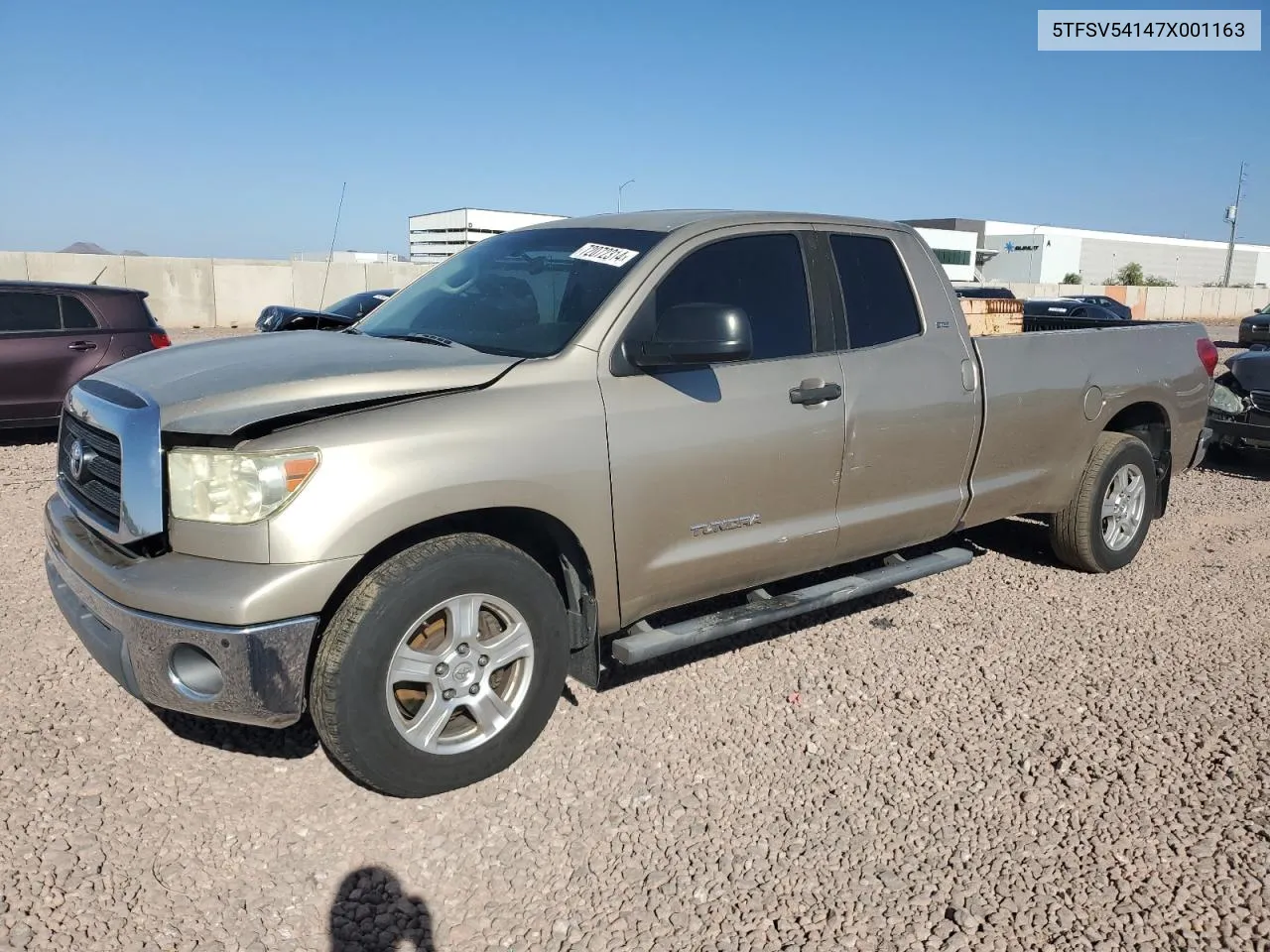 2007 Toyota Tundra Double Cab Sr5 VIN: 5TFSV54147X001163 Lot: 72072314