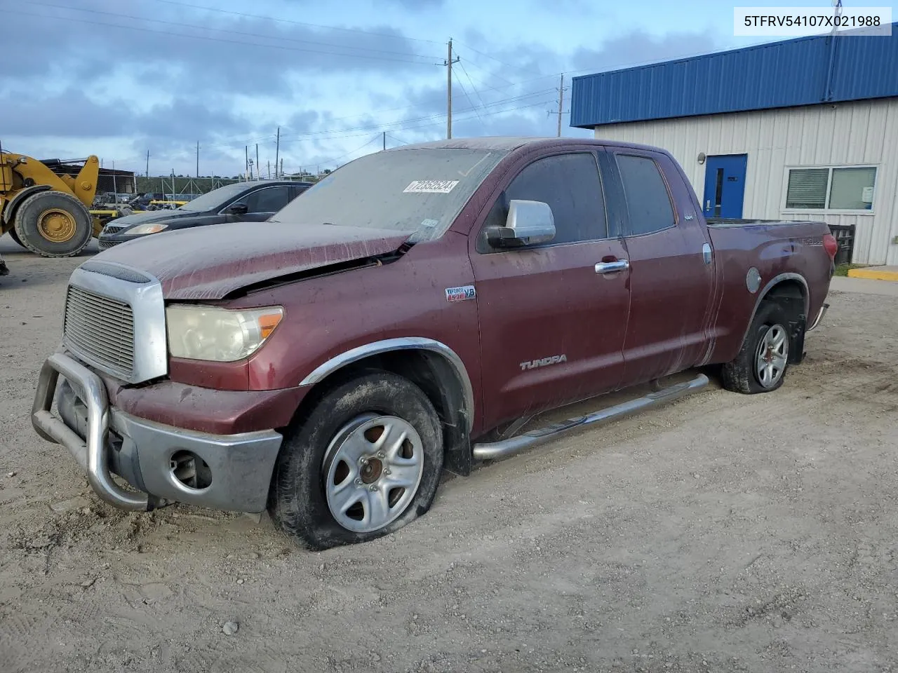 2007 Toyota Tundra Double Cab Sr5 VIN: 5TFRV54107X021988 Lot: 72352524