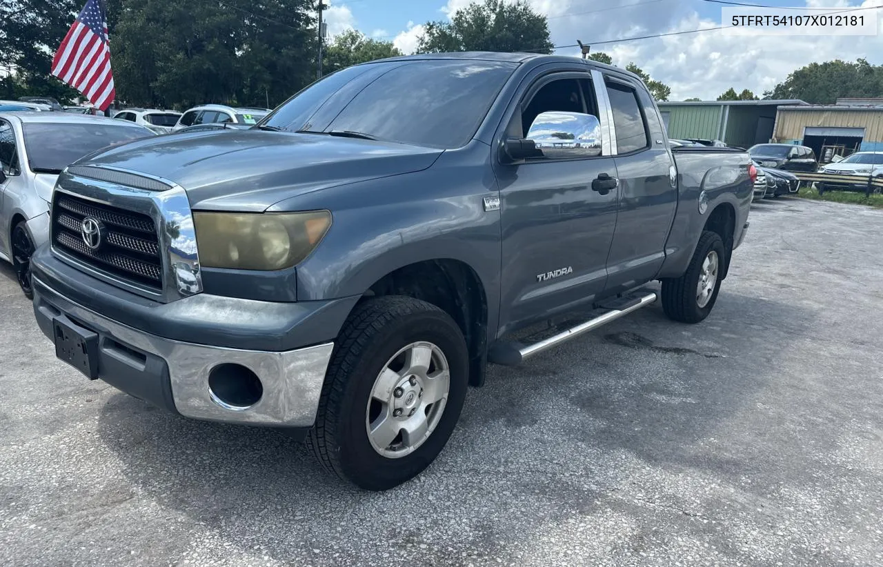 2007 Toyota Tundra Double Cab Sr5 VIN: 5TFRT54107X012181 Lot: 72381914