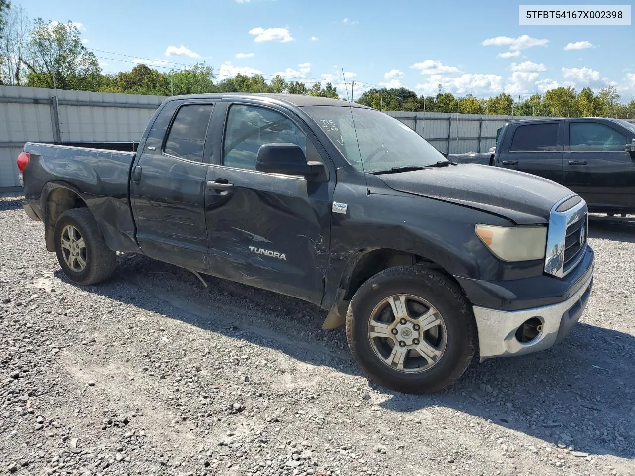 2007 Toyota Tundra Double Cab Sr5 VIN: 5TFBT54167X002398 Lot: 72588034