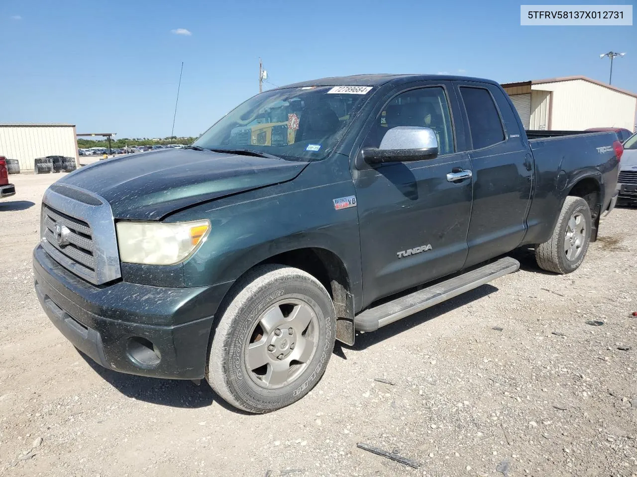 2007 Toyota Tundra Double Cab Limited VIN: 5TFRV58137X012731 Lot: 72789684