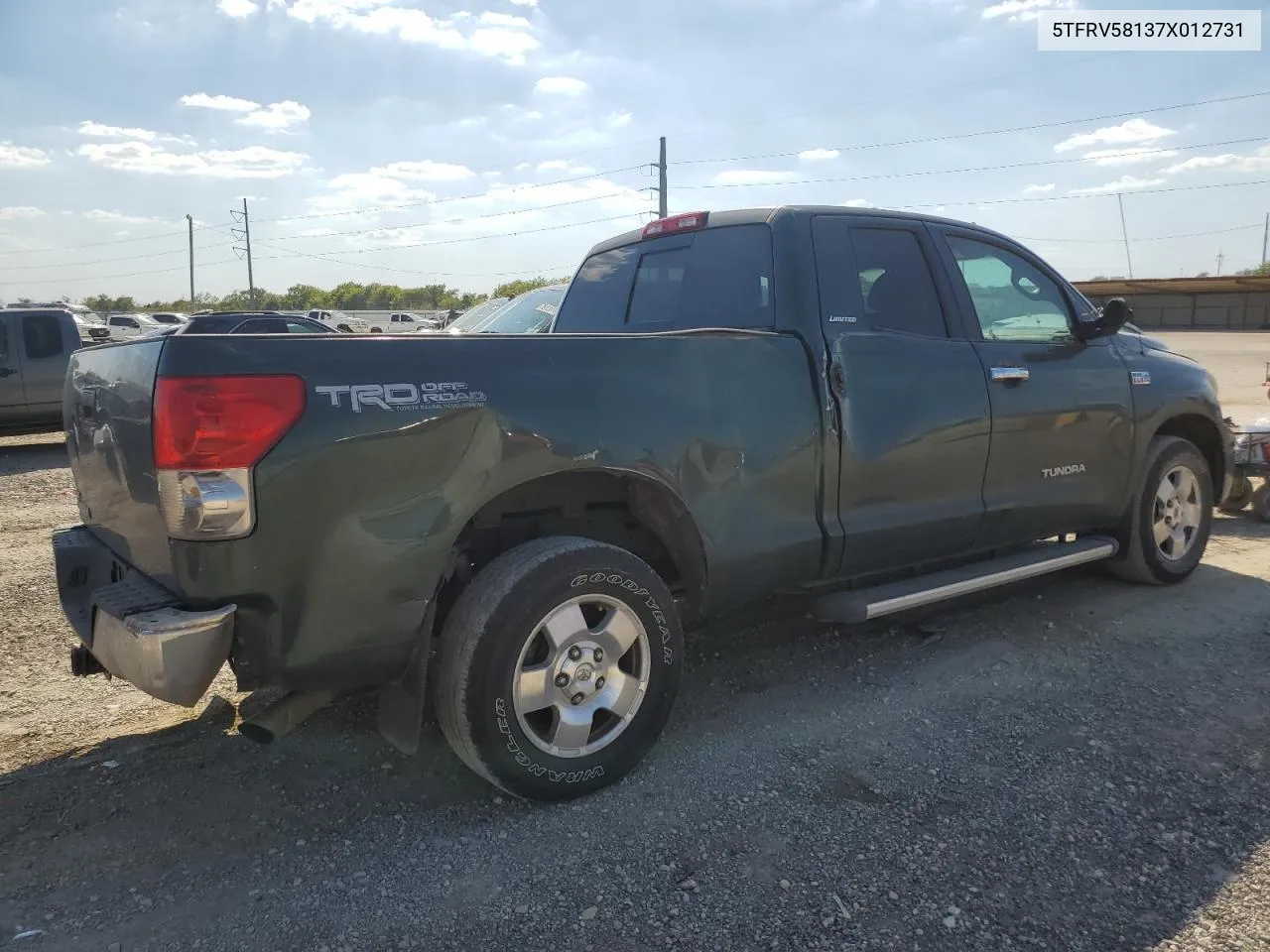 2007 Toyota Tundra Double Cab Limited VIN: 5TFRV58137X012731 Lot: 72789684