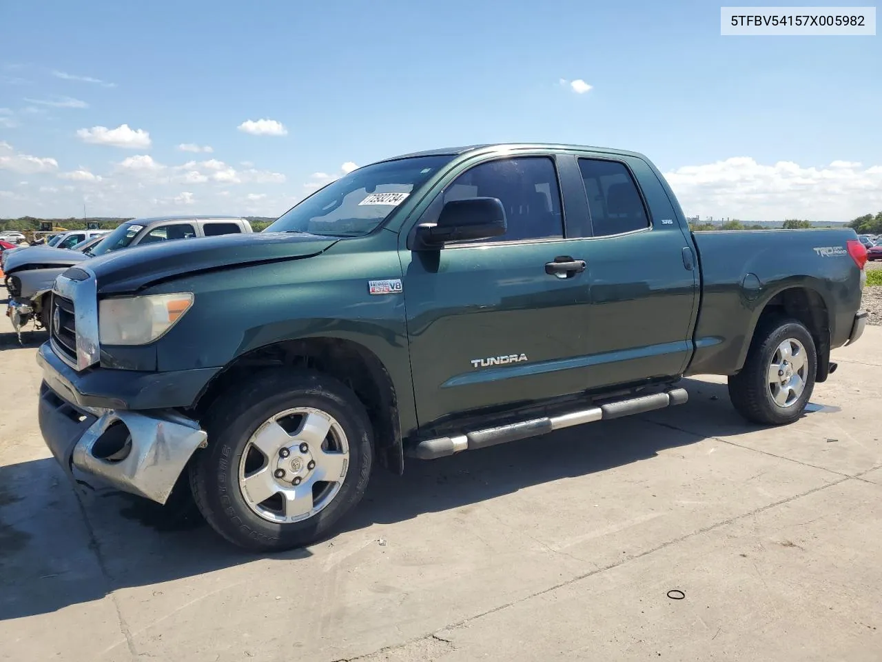 2007 Toyota Tundra Double Cab Sr5 VIN: 5TFBV54157X005982 Lot: 72932734