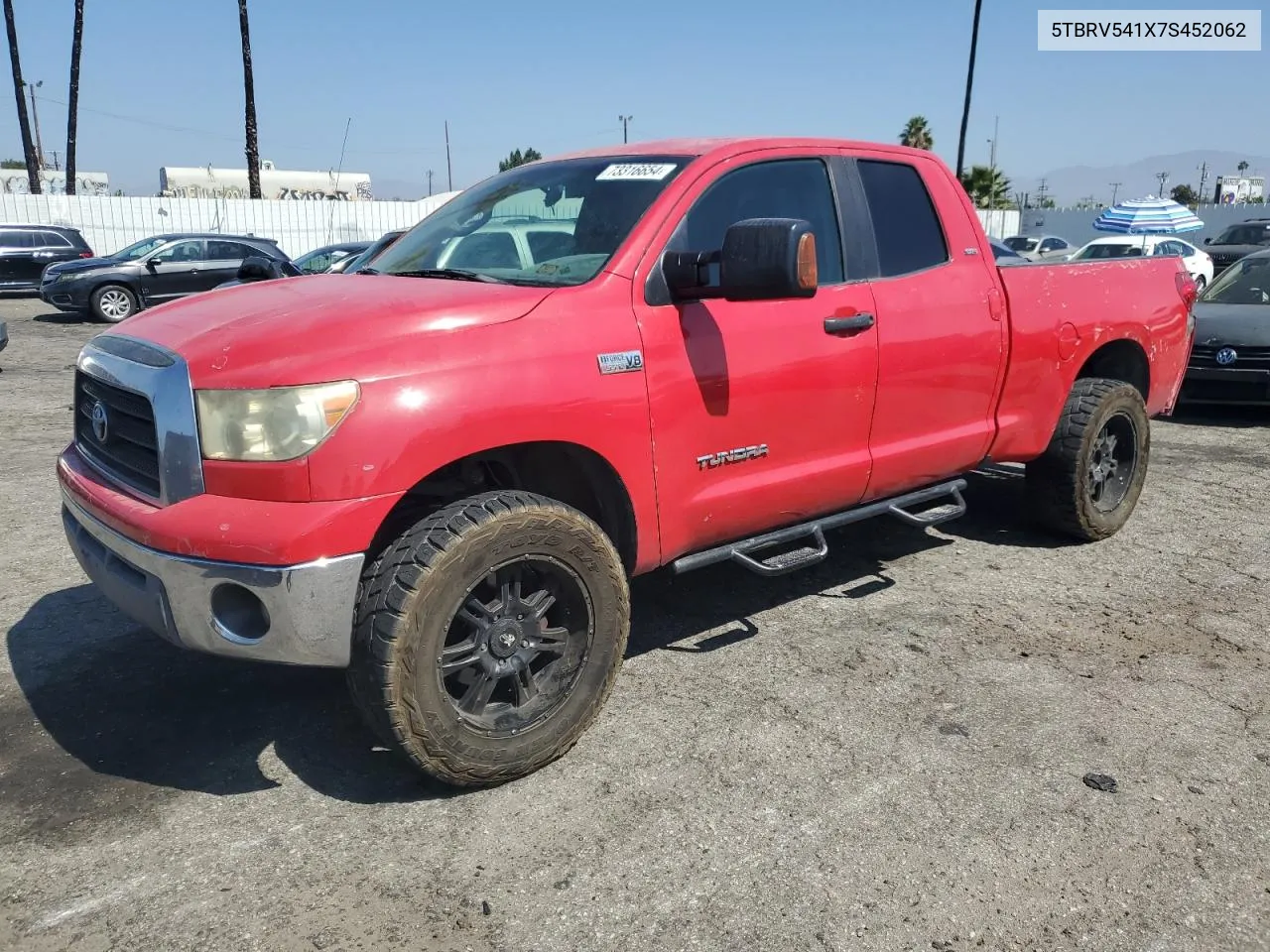 2007 Toyota Tundra Double Cab Sr5 VIN: 5TBRV541X7S452062 Lot: 73316654