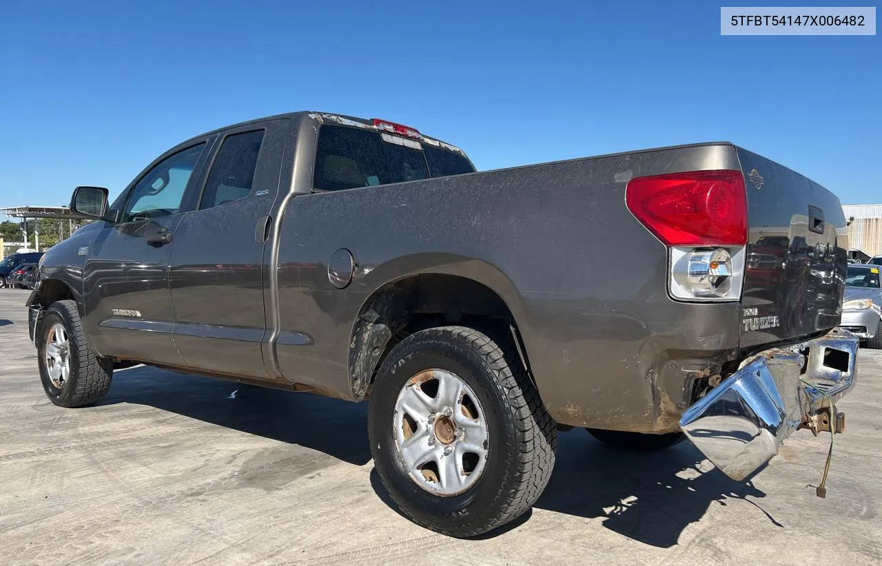 2007 Toyota Tundra Double Cab Sr5 VIN: 5TFBT54147X006482 Lot: 73333214