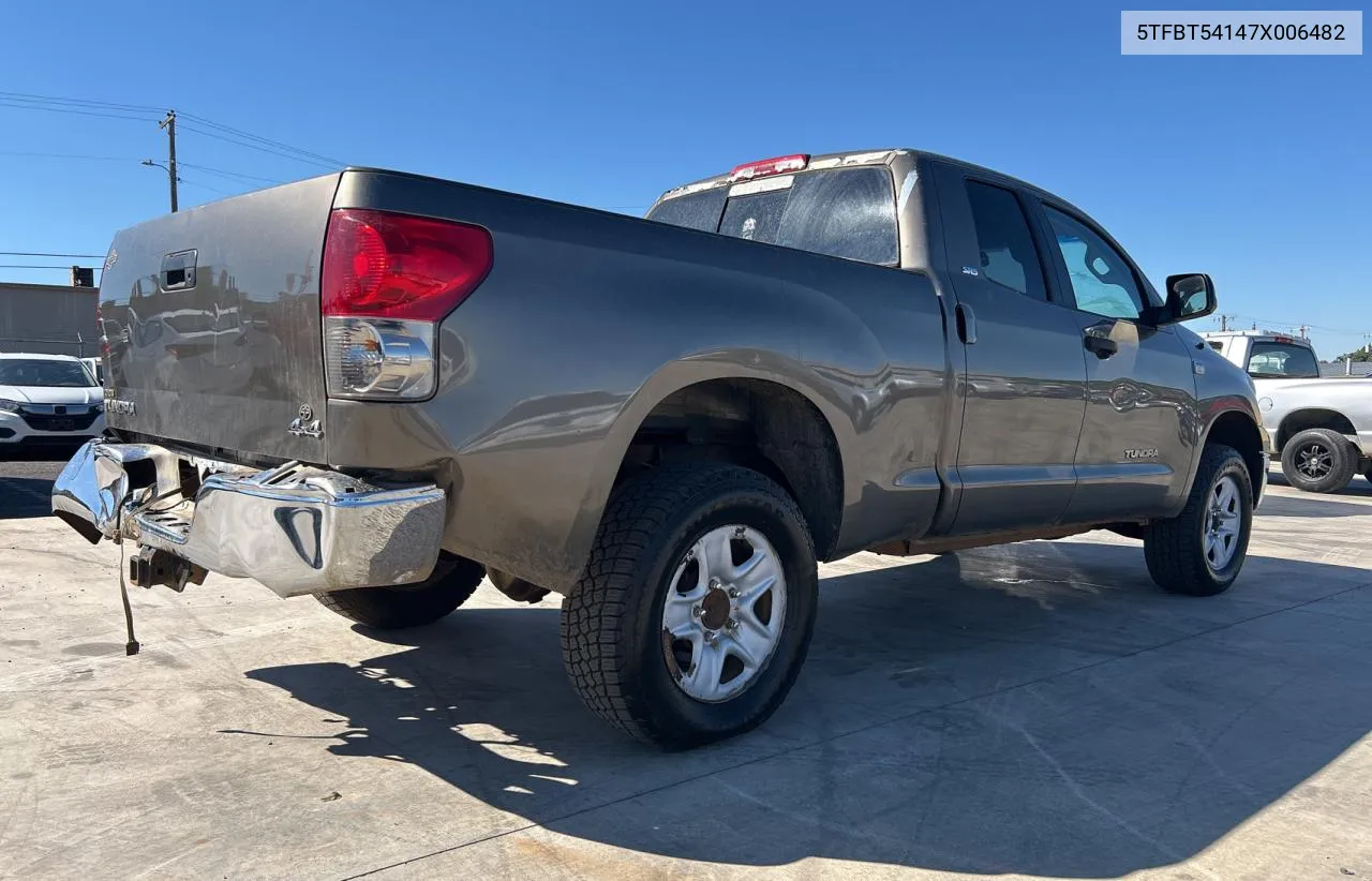 2007 Toyota Tundra Double Cab Sr5 VIN: 5TFBT54147X006482 Lot: 73333214