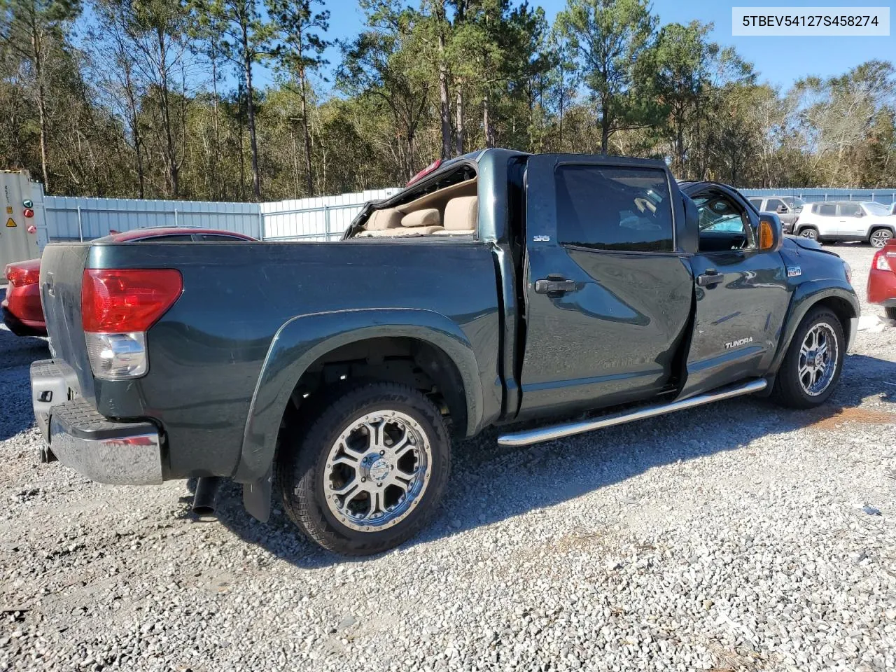 2007 Toyota Tundra Crewmax Sr5 VIN: 5TBEV54127S458274 Lot: 74036934