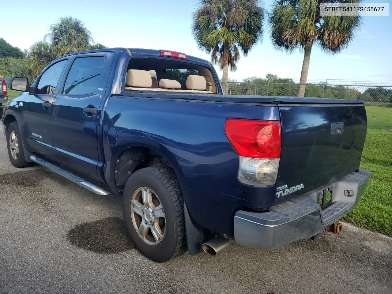 2007 Toyota Tundra Crewmax Sr5 VIN: 5TBET54117S455677 Lot: 74101544