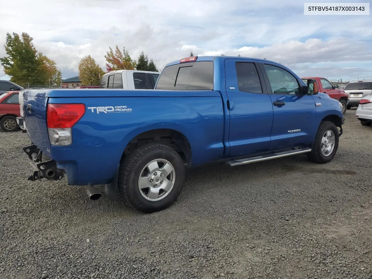 2007 Toyota Tundra Double Cab Sr5 VIN: 5TFBV54187X003143 Lot: 74989724