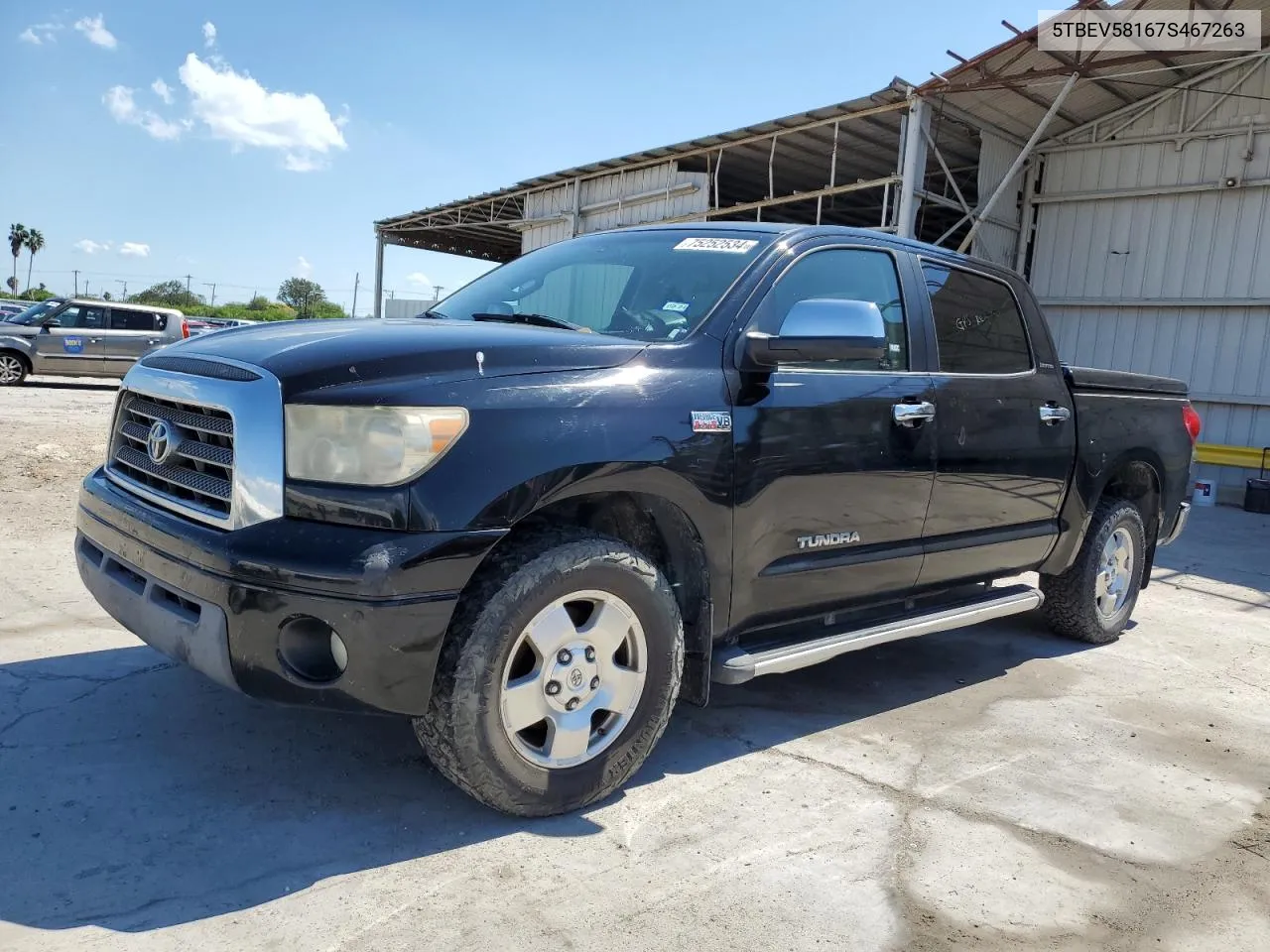 2007 Toyota Tundra Crewmax Limited VIN: 5TBEV58167S467263 Lot: 75252534