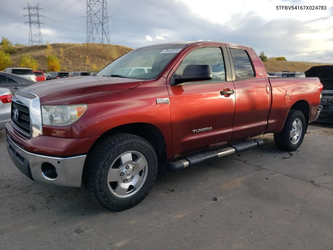 2007 Toyota Tundra Double Cab Sr5 VIN: 5TFBV54167X024783 Lot: 75403204