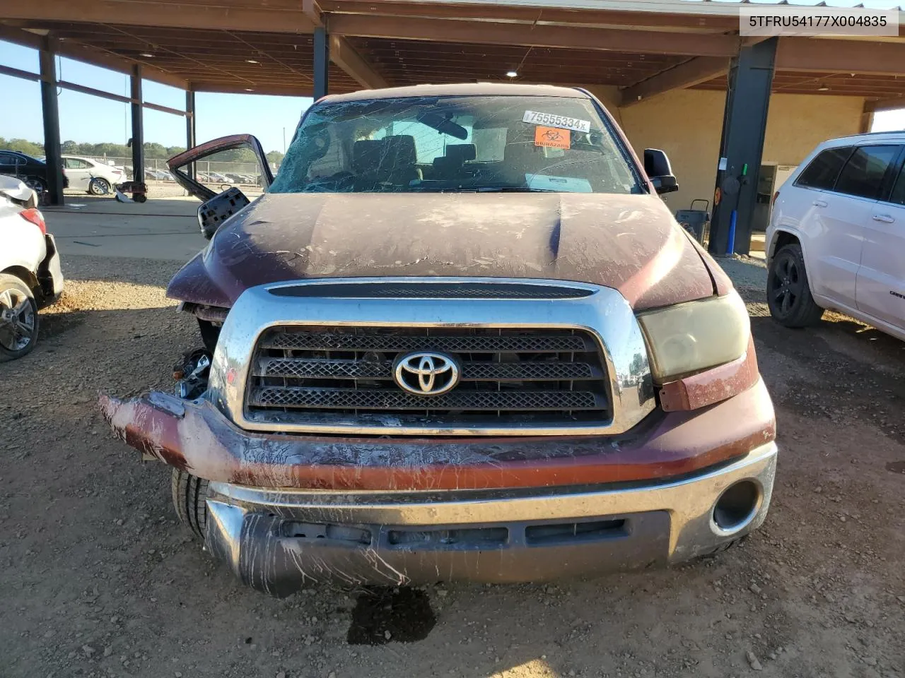 2007 Toyota Tundra Double Cab Sr5 VIN: 5TFRU54177X004835 Lot: 75555334