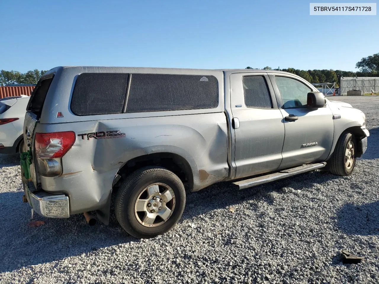 2007 Toyota Tundra Double Cab Sr5 VIN: 5TBRV54117S471728 Lot: 76566884