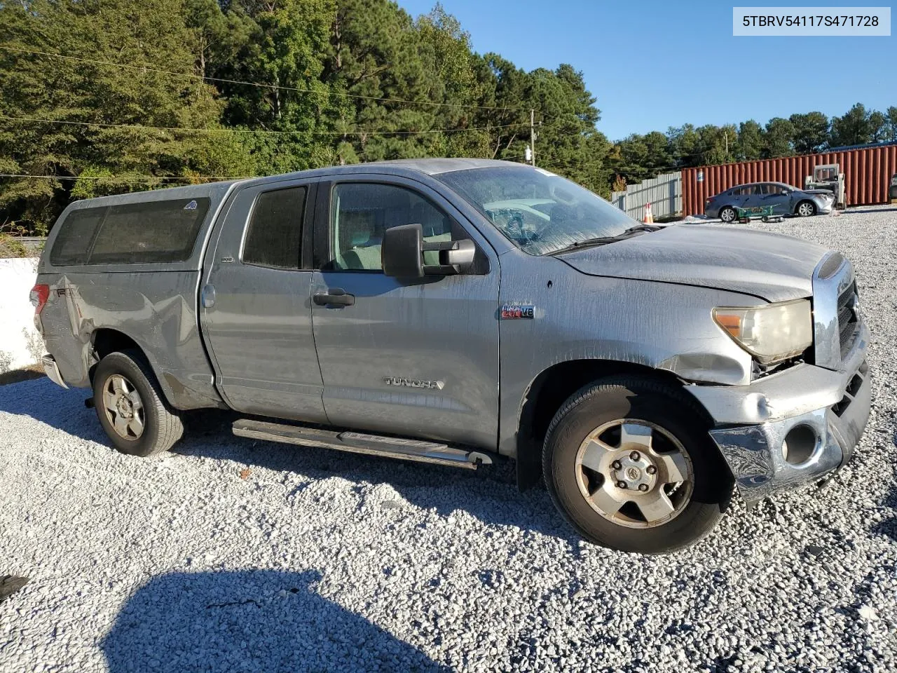 2007 Toyota Tundra Double Cab Sr5 VIN: 5TBRV54117S471728 Lot: 76566884