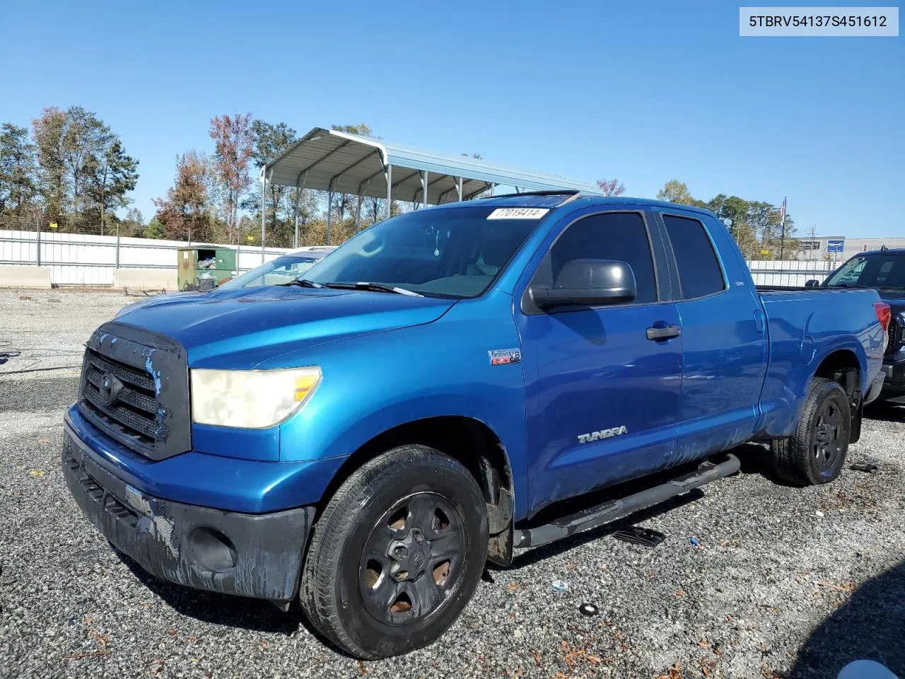 5TBRV54137S451612 2007 Toyota Tundra Double Cab Sr5