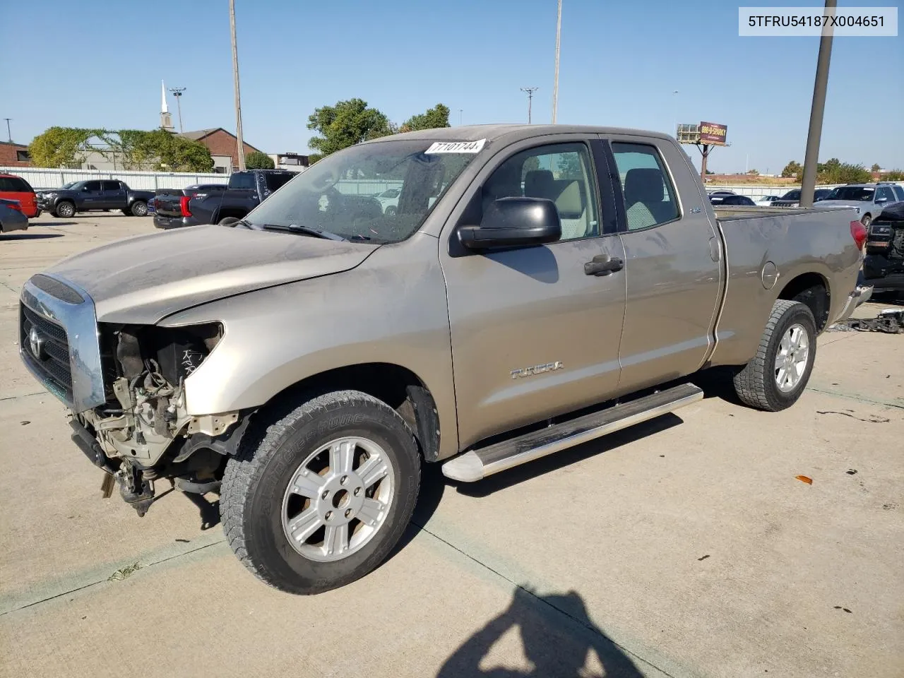 2007 Toyota Tundra Double Cab Sr5 VIN: 5TFRU54187X004651 Lot: 77101744